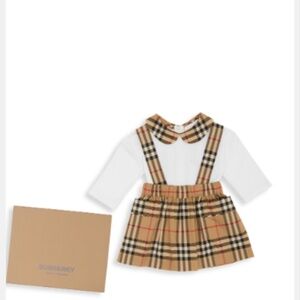 Burberry Suki Two-Piece Bodysuit Pinafore Set Baby Girl's Suki 3 months